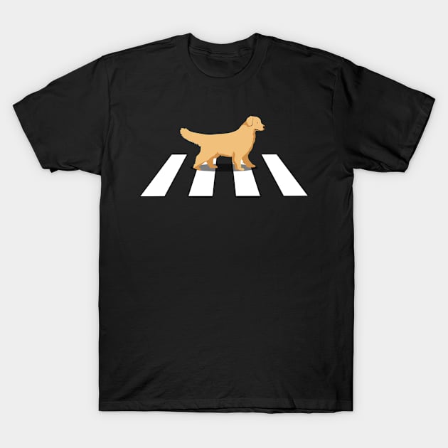 Dog Golden Retriever walk over Crosswalk T-Shirt by HappyGiftArt